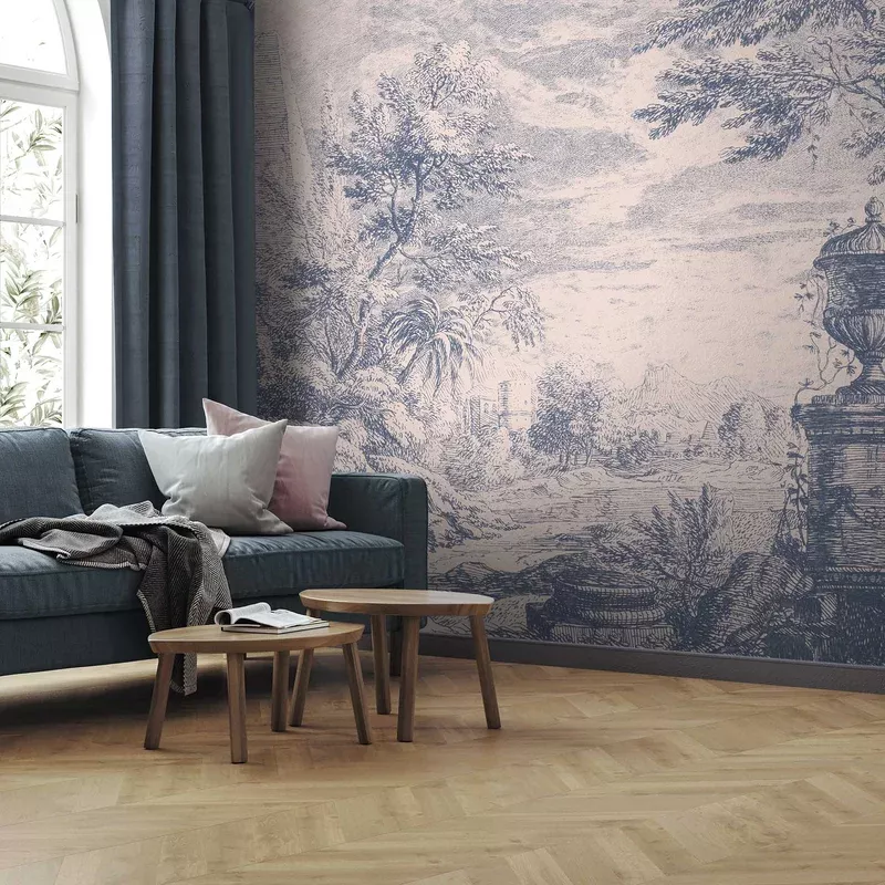 Agora Blue Blush Mural