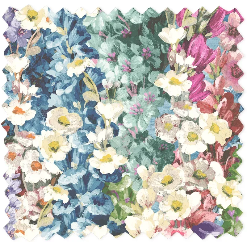 Alcea Electric Blue Velvet Fabric