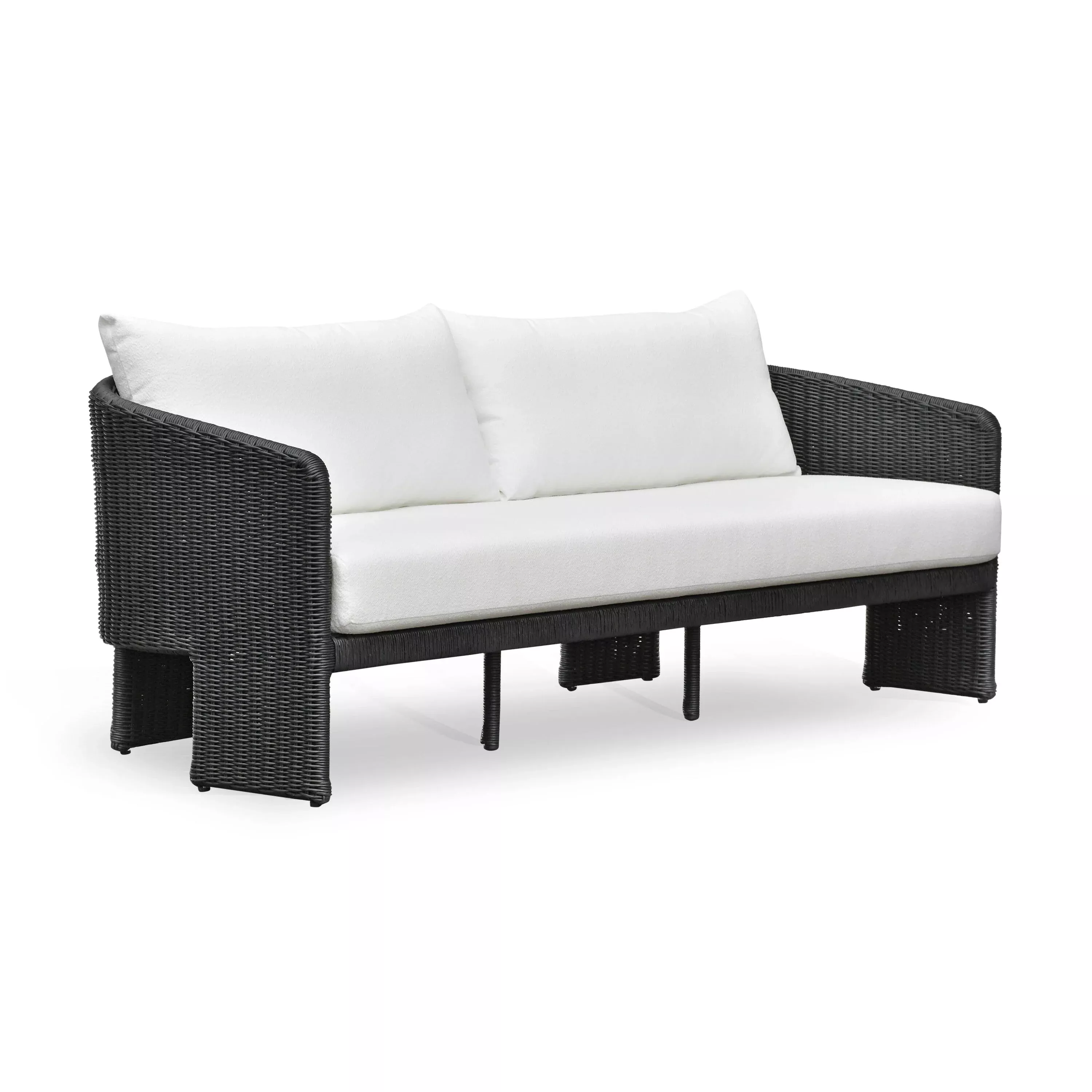 Alexa Black Rattan Outdoor Sofa