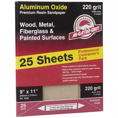 Ali Industries 4214 Aluminum Oxide Sanding Sheets 9"X11" # Pk/25