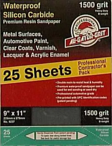 Ali Industries 4237 Sandpaper 9X11 Waterproof 1500 B Grit