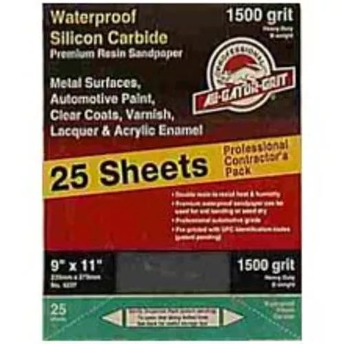 Ali Industries 4239 Silicone Carbide Sanding Sheets 9" x 11", 400B Grit