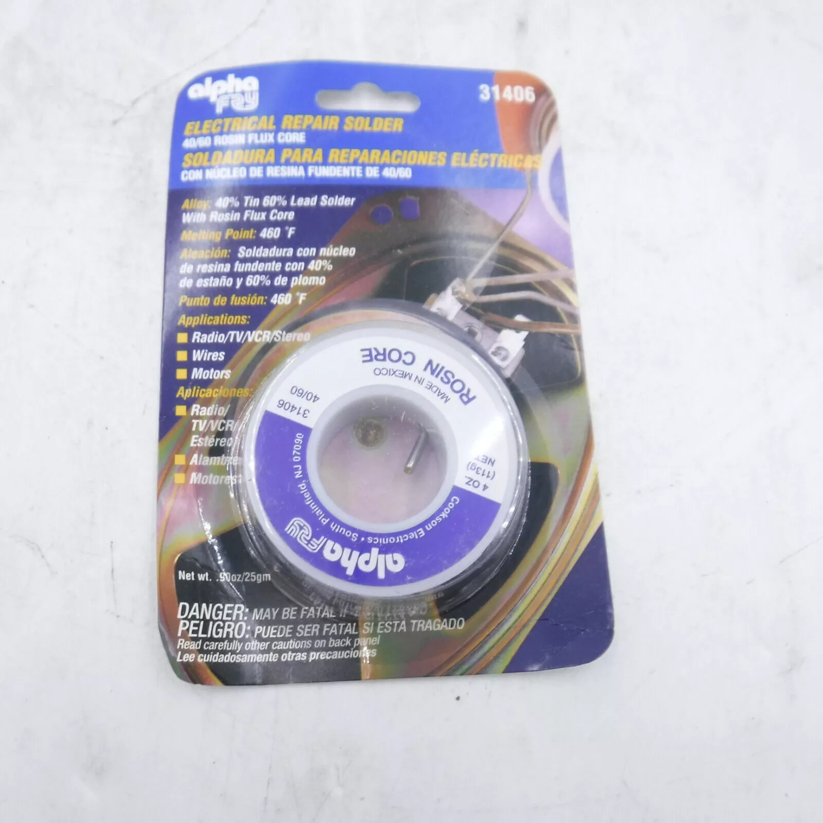 Alpha Fry 4 oz. Rosin Core Solder 0.093 ” Dia. Tin / Lead 40SN/60PB