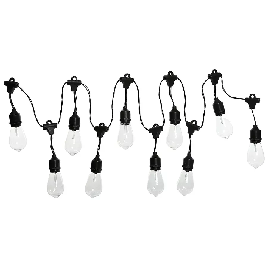 Alpine Vintage Edison Bulb LED String Lights with Timer