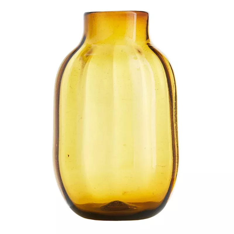 Amber Glass Vase, 10"