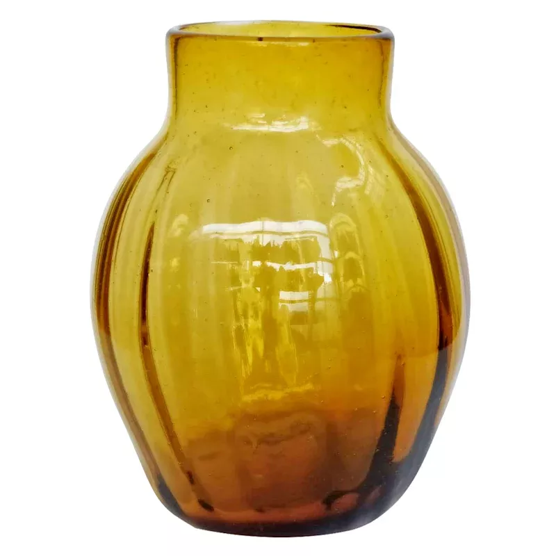 Amber Glass Vase, 5.5"