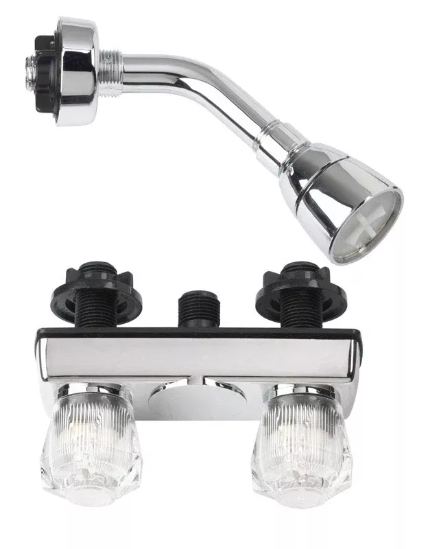American Brass YJ-54 2-Handle Mobile Home Celcon Shower Kit, Chrome Plated