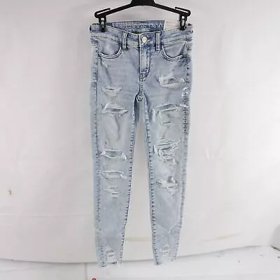 American Eagle NE(X)T Level Stretch Temp Tech Distressed Jegging Size 0 NWT