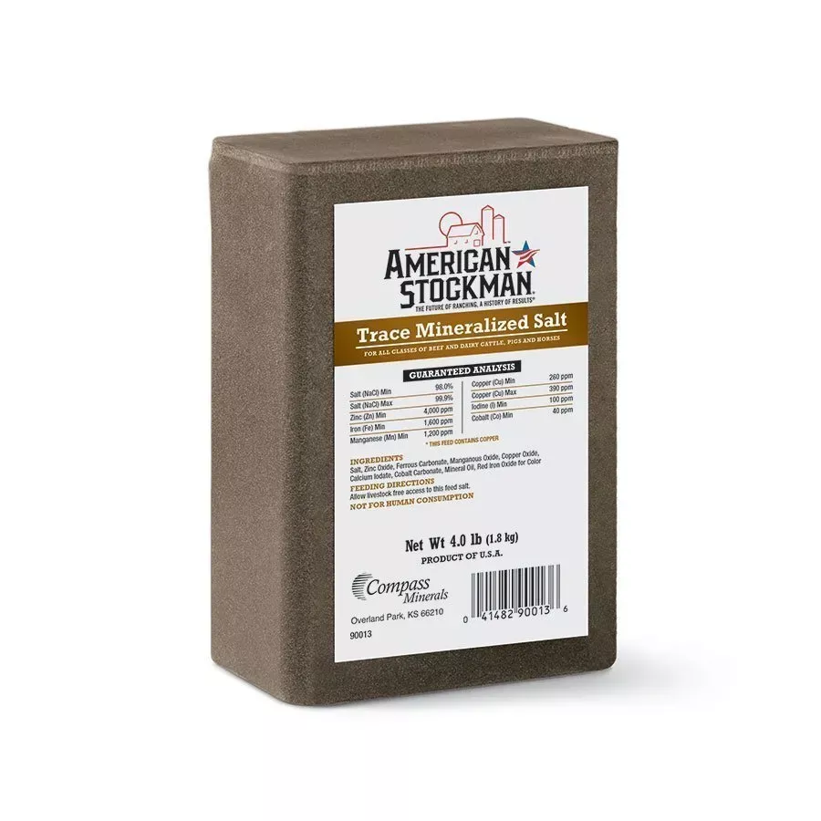 American Stockman Trace Mineralized Salt Brick - 4 lb