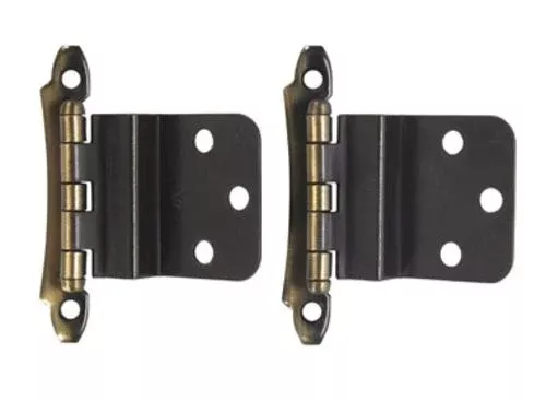 Amerock BP7538AE Non Self Closing Hinge, Antique Brass, 3/8"