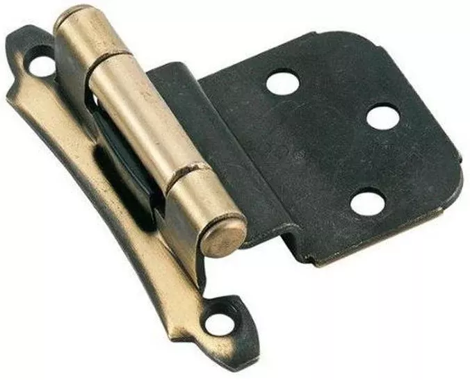 Amerock BP7928AE Self-Closing Cabinet Hinge, 3/8", Antique Brass, 2/Pack