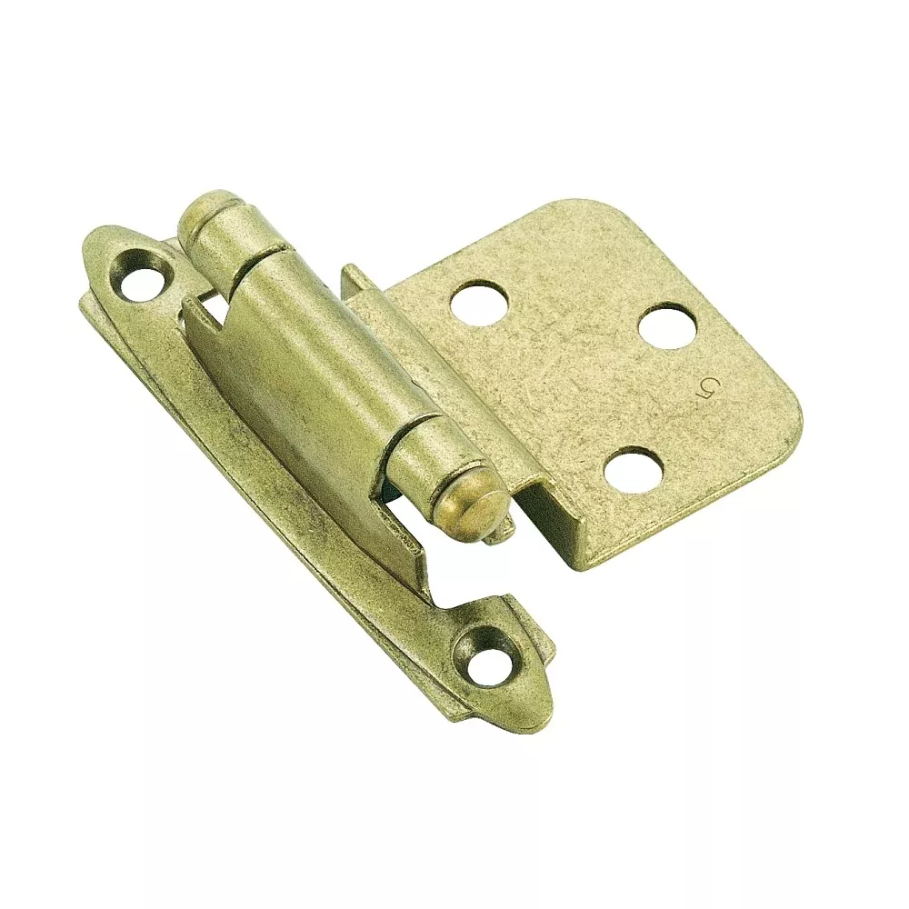 Amerock BPR3428BB Self-Closing Face Mounted Cabinet Hinge, Burnished Brass