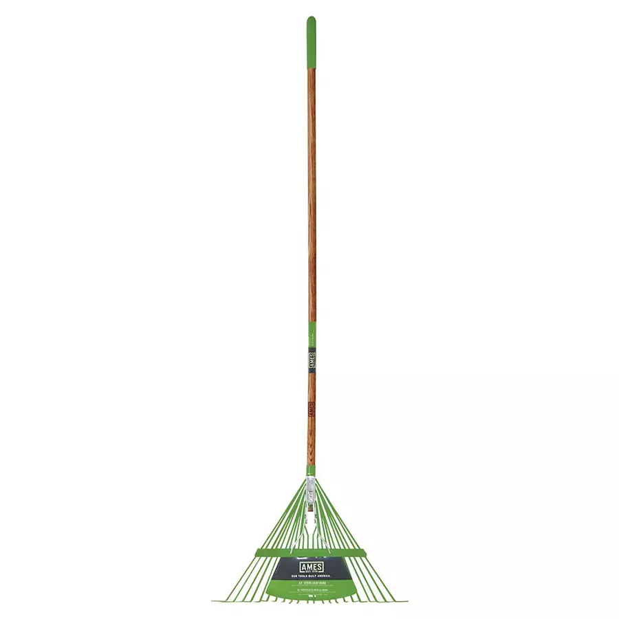 Ames 22-Tine Steel Leaf Rake with Wood Handle