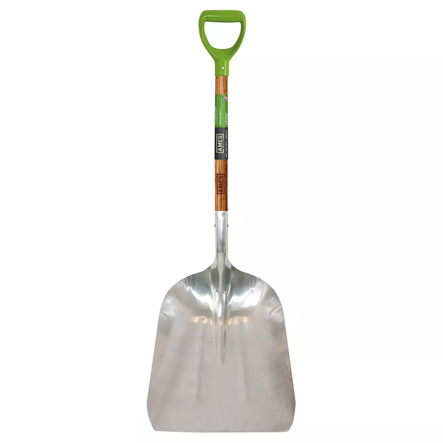 Ames D-Handle Aluminum Scoop Shovel with Wood Handle - #14
