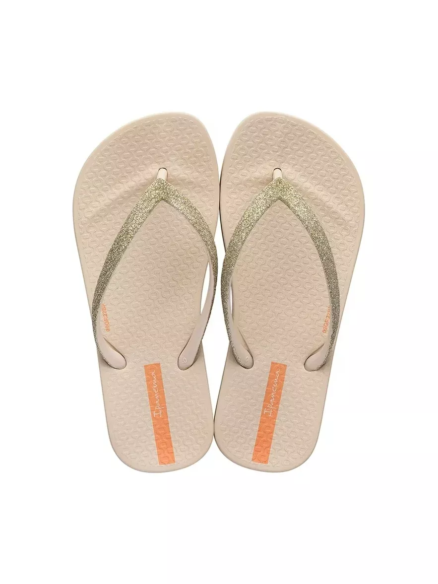 Ana Kids Flip Flops - Beige Glitter