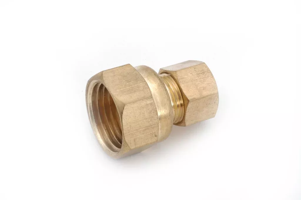 Anderson Metal 750066-0406 Brass Compression Female Coupling 1/4"x3/8"