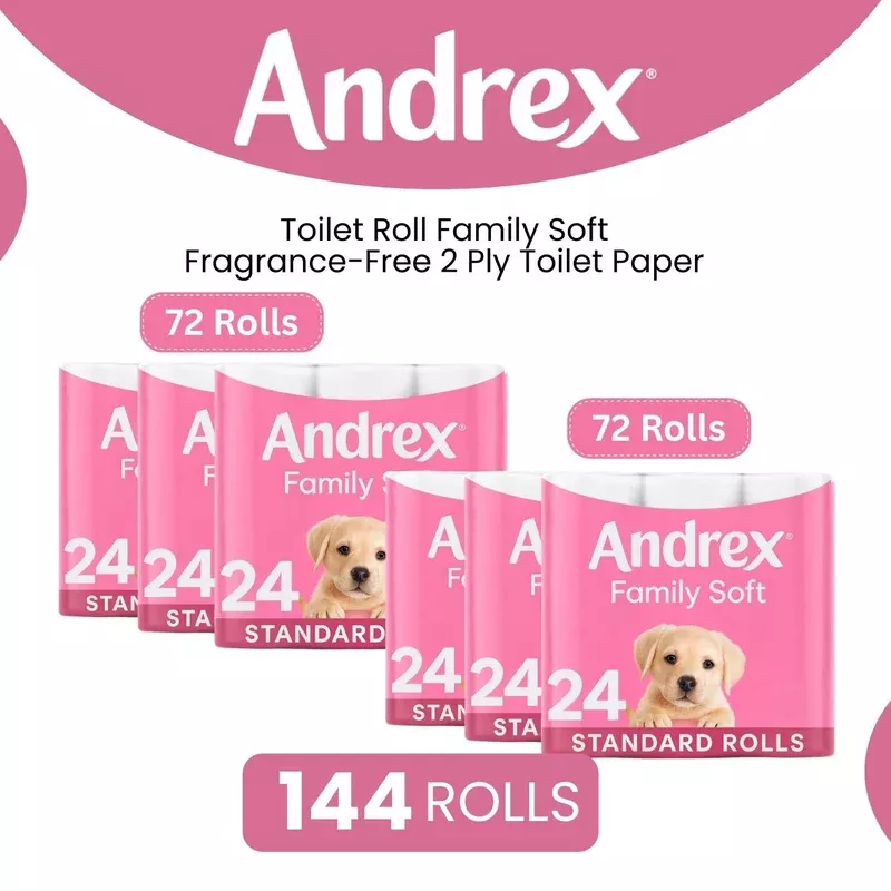 Andrex Toilet Roll Soft Fragrance-free 2 Ply Toilet Paper