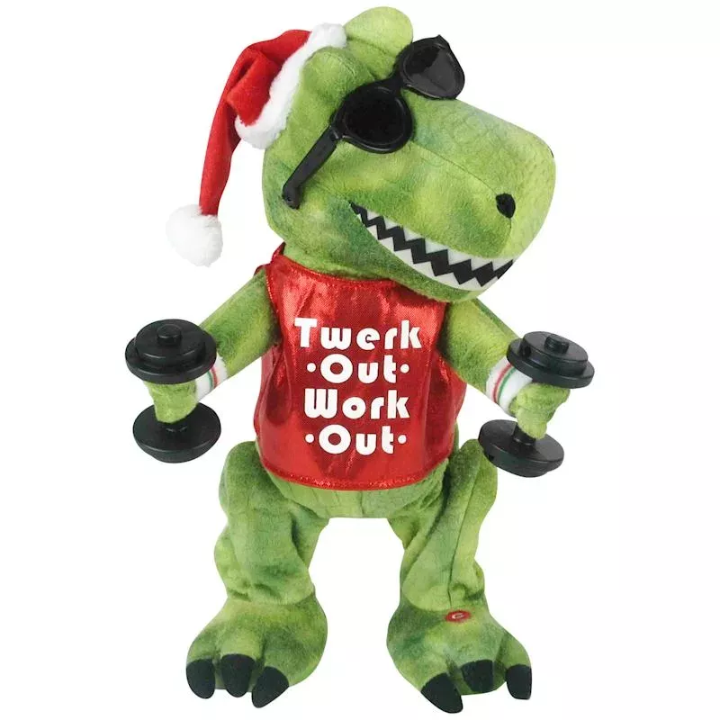 Animated Christmas Plush T-Rex, 13"