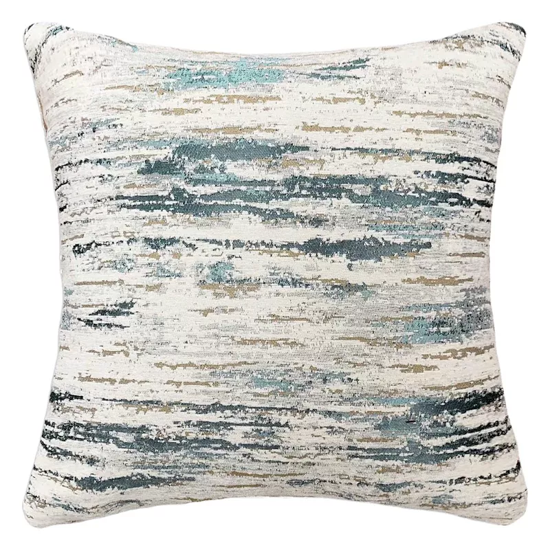 Aqua Oasis Woven Throw Pillow, 18"