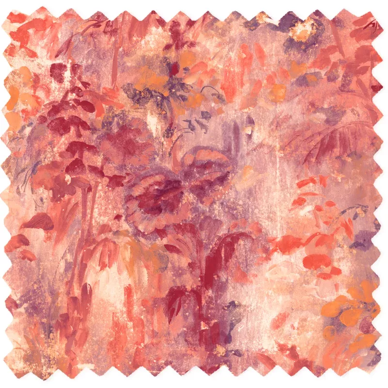 Aquarelle Red Earth Velvet Fabric