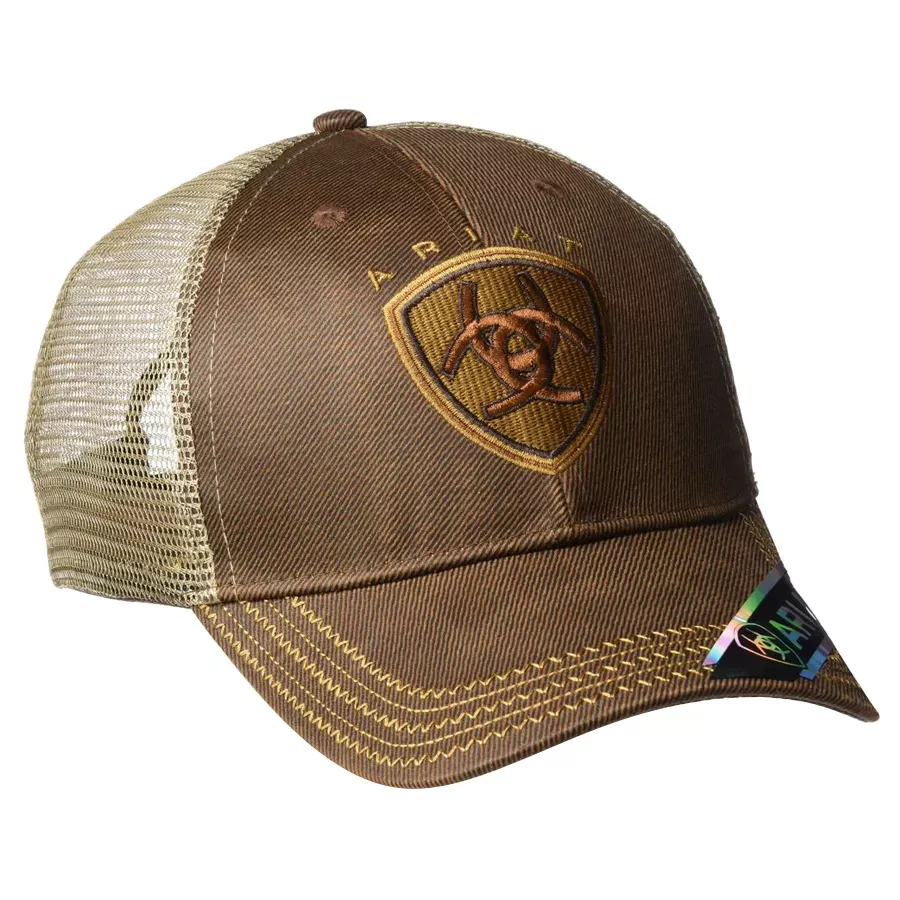 Ariat Men's Oil Skin Mesh Snapback Hat - Brown