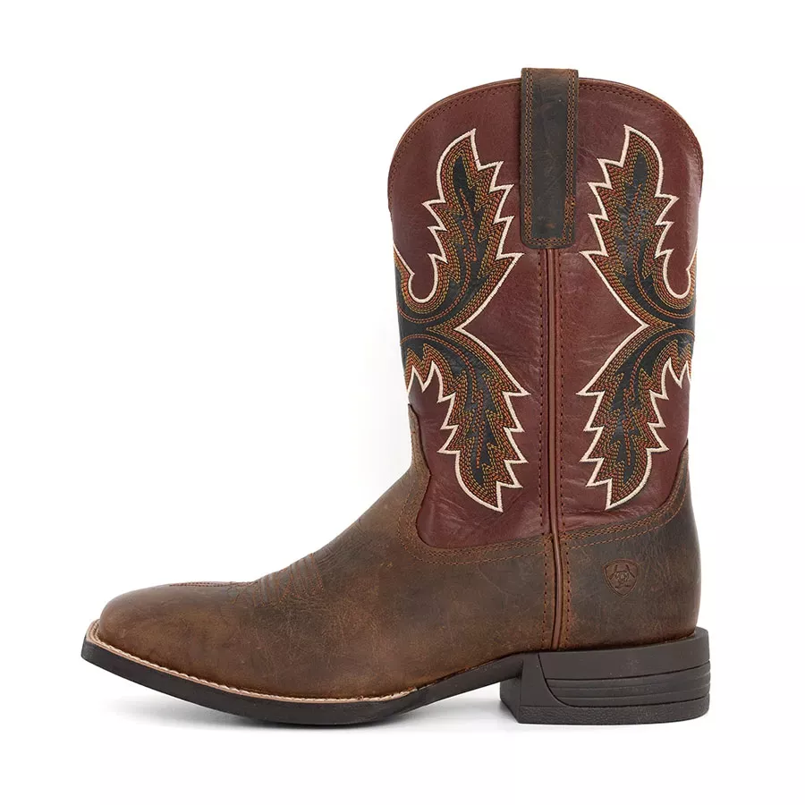 Ariat Men's Pay Window Square Toe 11" Western Boots - Bartop Brown/Cognac