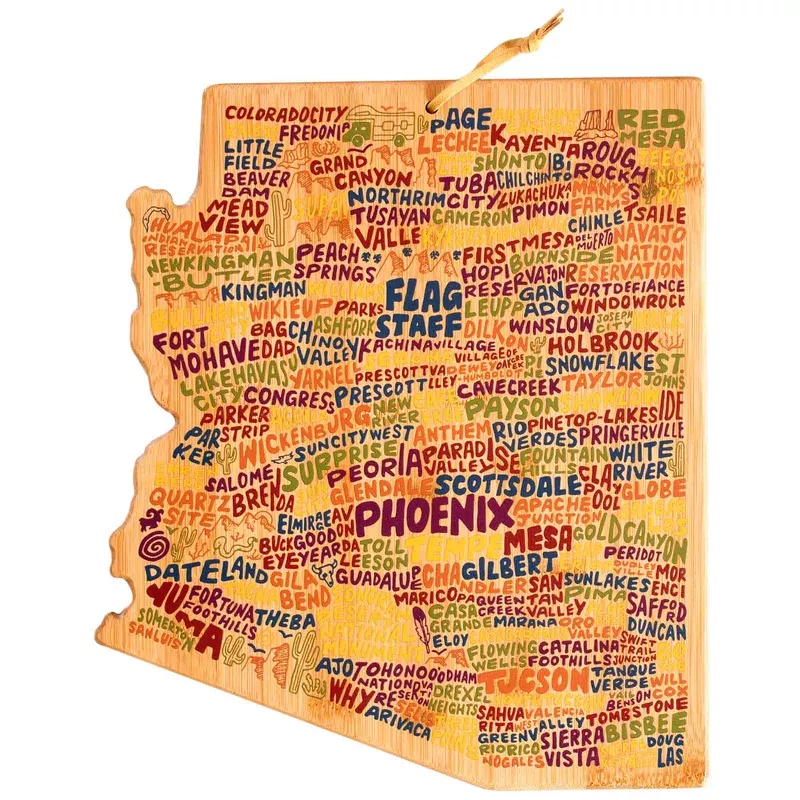 Arizona Cutting Board with Artwork by Wander on Words