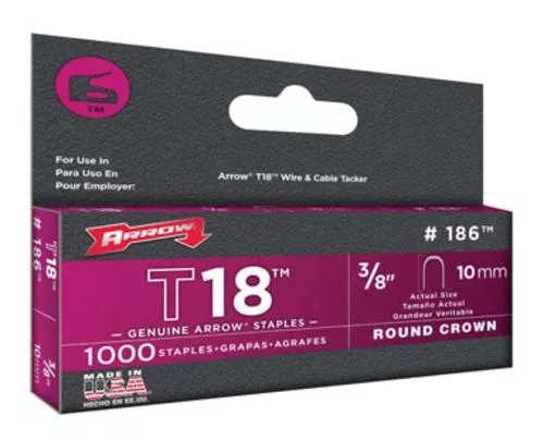 Arrow Fastener 186 T18 Heavy Duty Staples, 3/8"