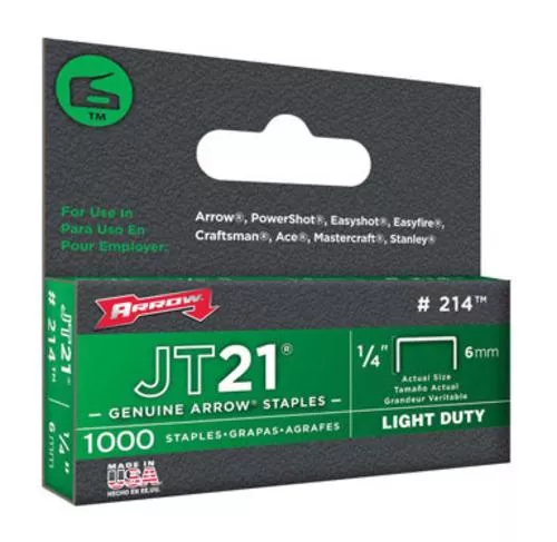 Arrow Fastener 214 Narrow Crown Light Wire Staples, 1/4"