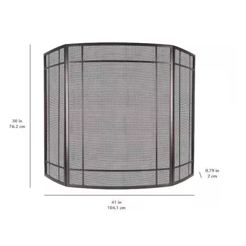 Asteria 3-Panel Tri Fold Fireplace Screen in Wenge 41 W x 30 T