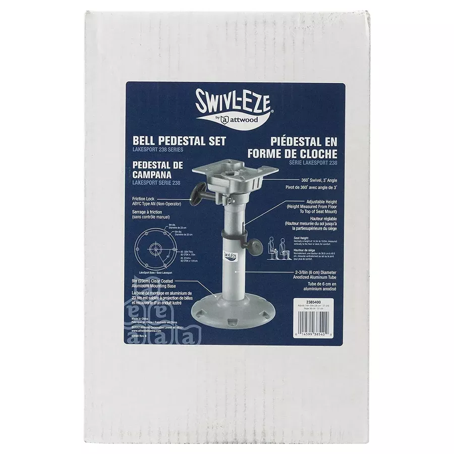 Attwood Marine Swivl-Eze Adjustable Swivel Base Seat Pedestal Mount - Aluminum