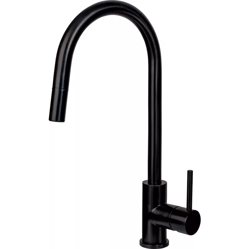Aurora Black Gooseneck Pullout Mixer