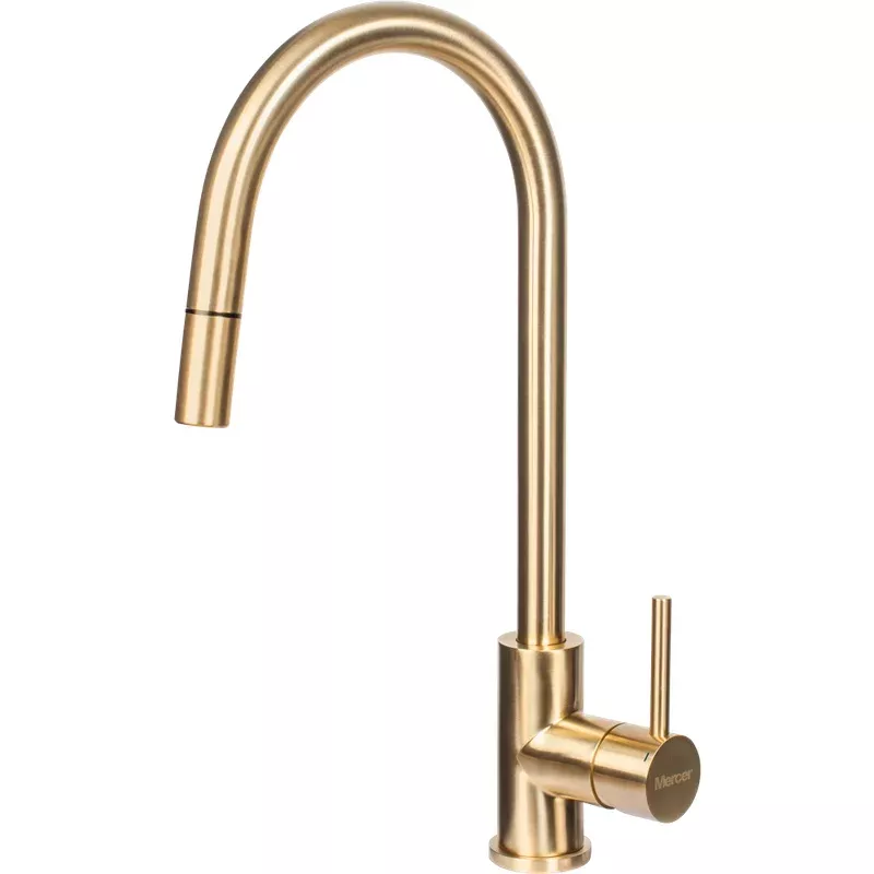 Aurora Brass Gooseneck Pullout Mixer