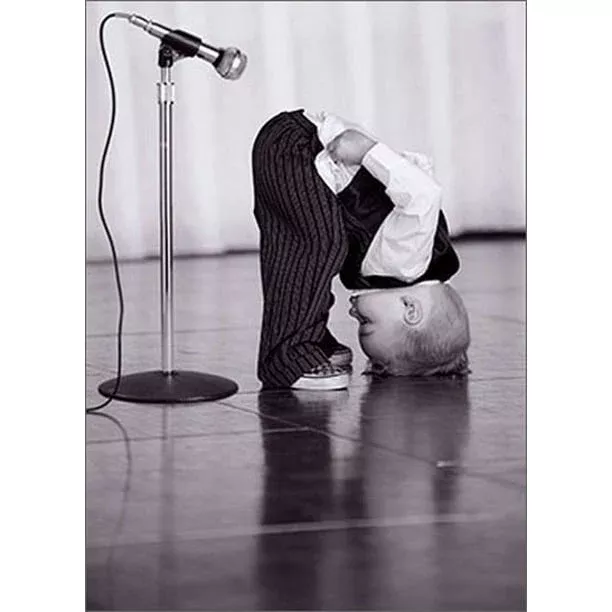Avanti - Boy Bending Microphone Birthday Card