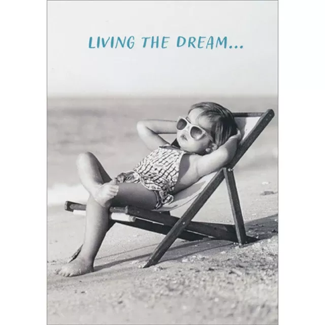 Avanti - Little Kid Relaxing on Beach Birthday Card