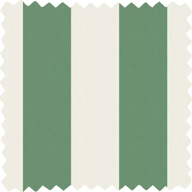 Awning Stripe Green/Magnolia Linen Fabric
