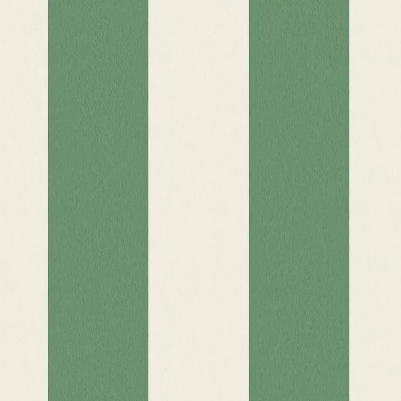 Awning Stripe Green/Magnolia Wallpaper
