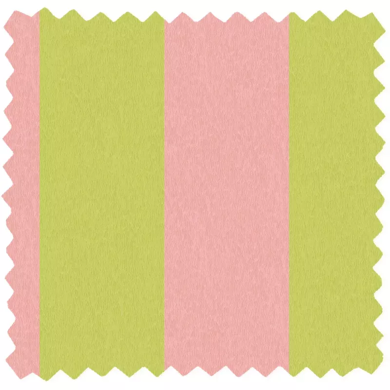 Awning Stripe Lime Rose Linen Fabric