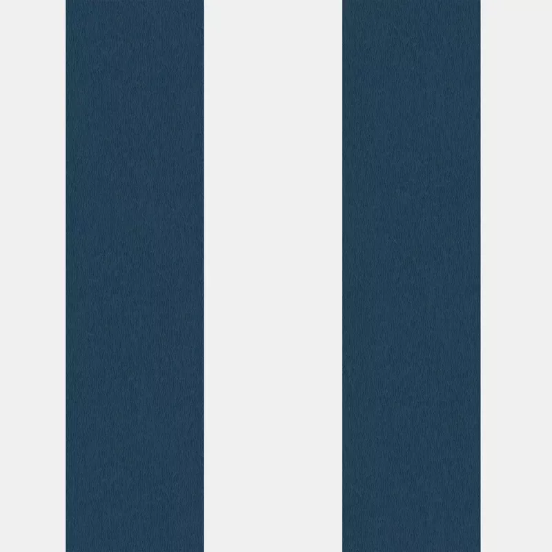 Awning Stripe Navy/White Wallpaper