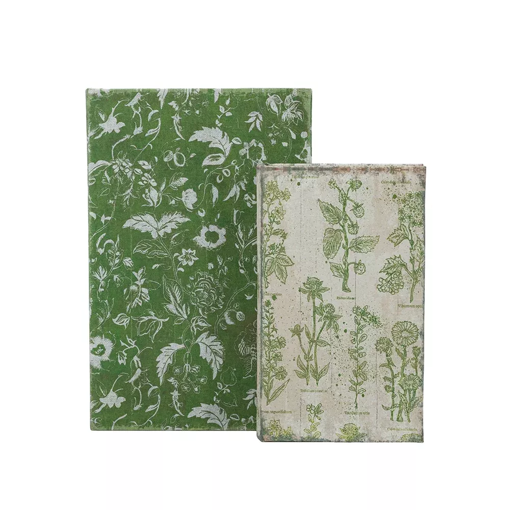 A & B Home - Green Botanical Book Box