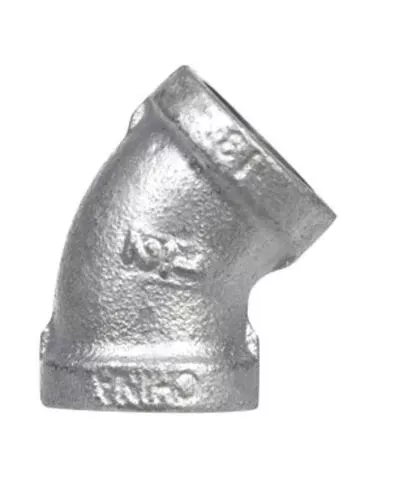 B & K 510-203BG Malleable Galvanized Iron Elbow 1/2"45 Deg