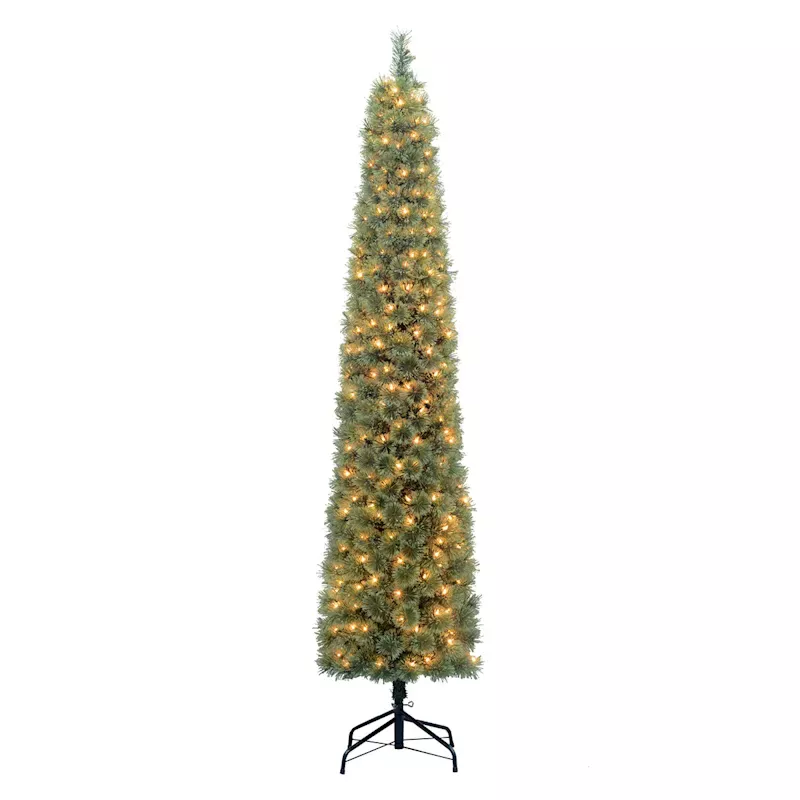 (B12) Pre-Lit Slim Cashmere Pine Tree, 7'