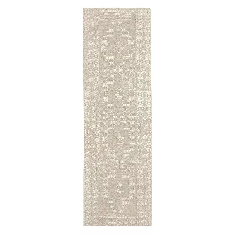(B669) Goa Ivory Tribal Handmade Runner, 2x6
