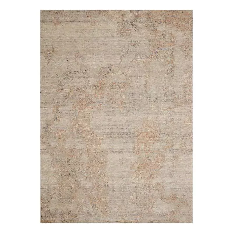 (B764) Kari Taupe & Rust Area Rug, 8x10