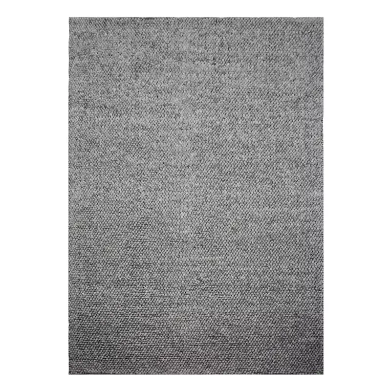 (B771) Gravel Grey Textured Area Rug, 5x7