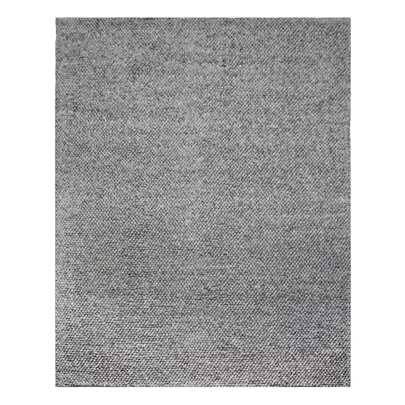 (B771) Gravel Grey Textured Area Rug, 8x10