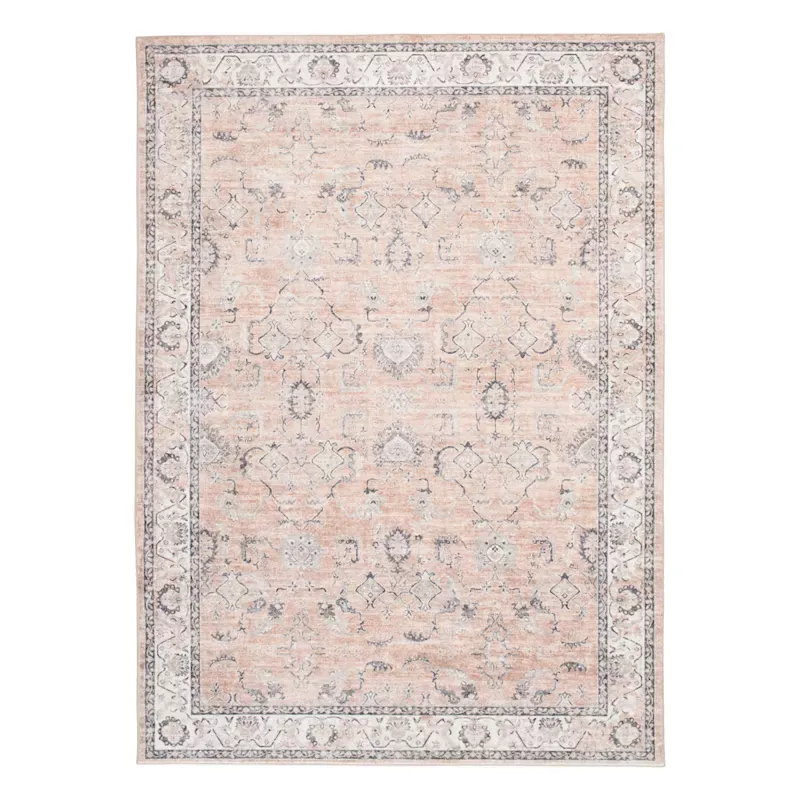 (B790) Beveren Pink Multicolor Floral Area Rug, 5x7