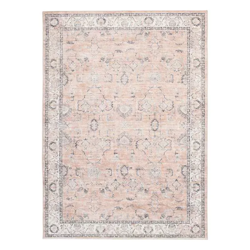 (B790) Beveren Pink Multicolor Floral Area Rug, 8x10