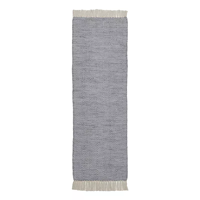(B799) Grey Herringbone Runner, 2x6