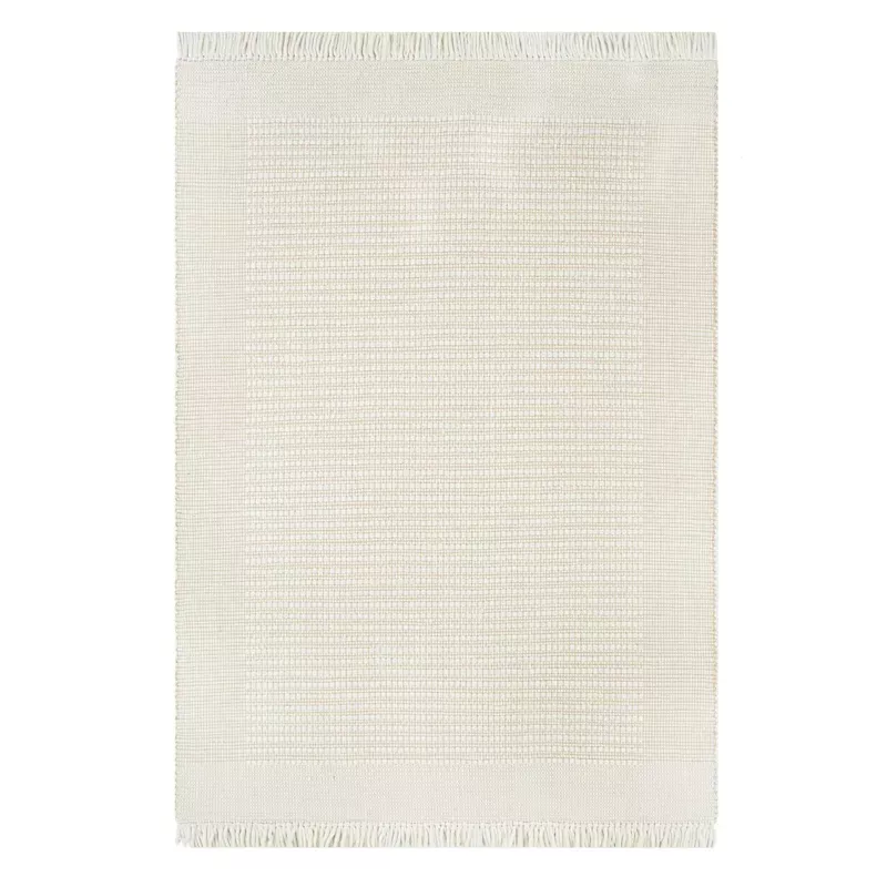 (B818) Newton Ivory Flatweave Area Rug, 5x7